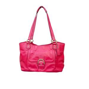 Coach Campbell Belle Satchel Carryall Red Leather F24961